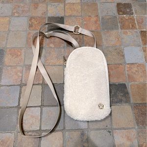 lululemon athletica White Fleece Crossbody Bag
